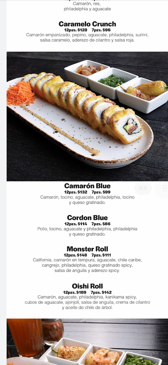 Sushi Factory Menu