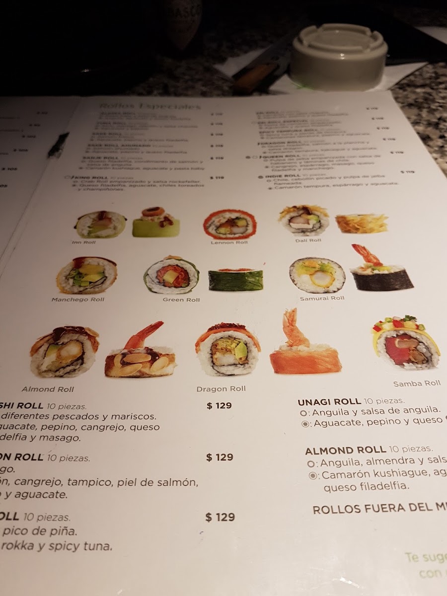 Sushi Roll Interlomas Menu