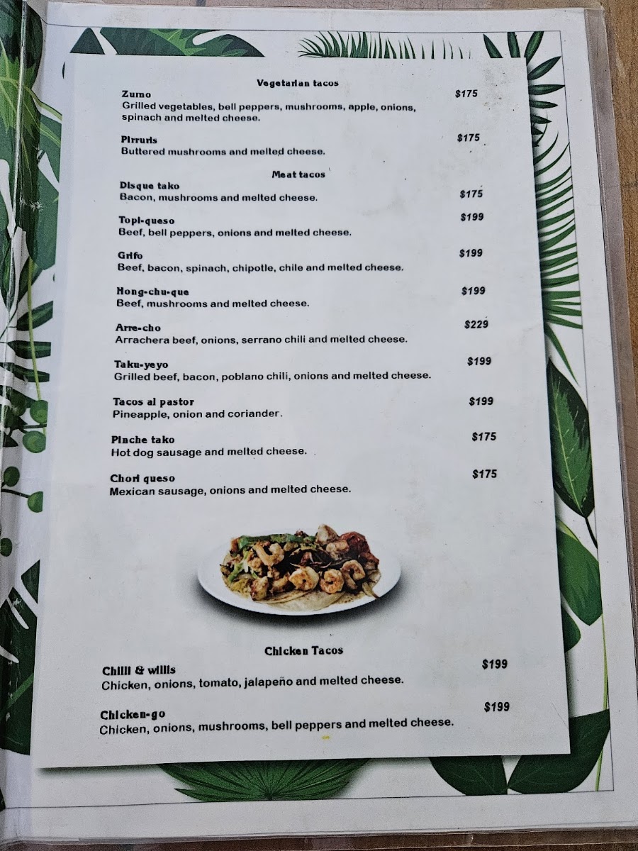 Taco Menu