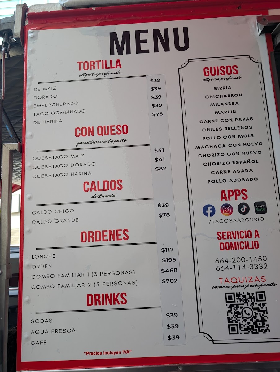 Tacos Aaron Rio Menu Photo 2