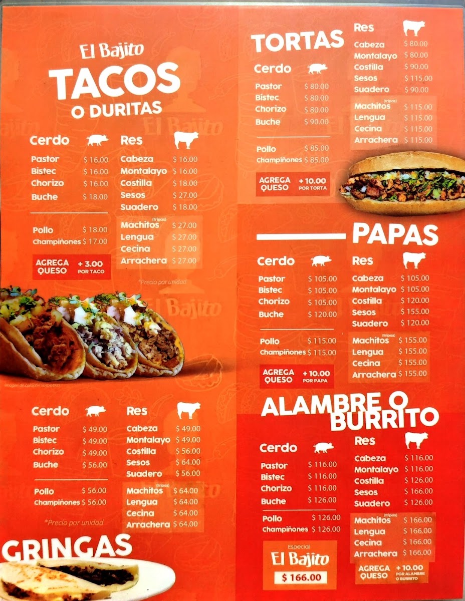 Tacos El Bajito Menu Photo 2