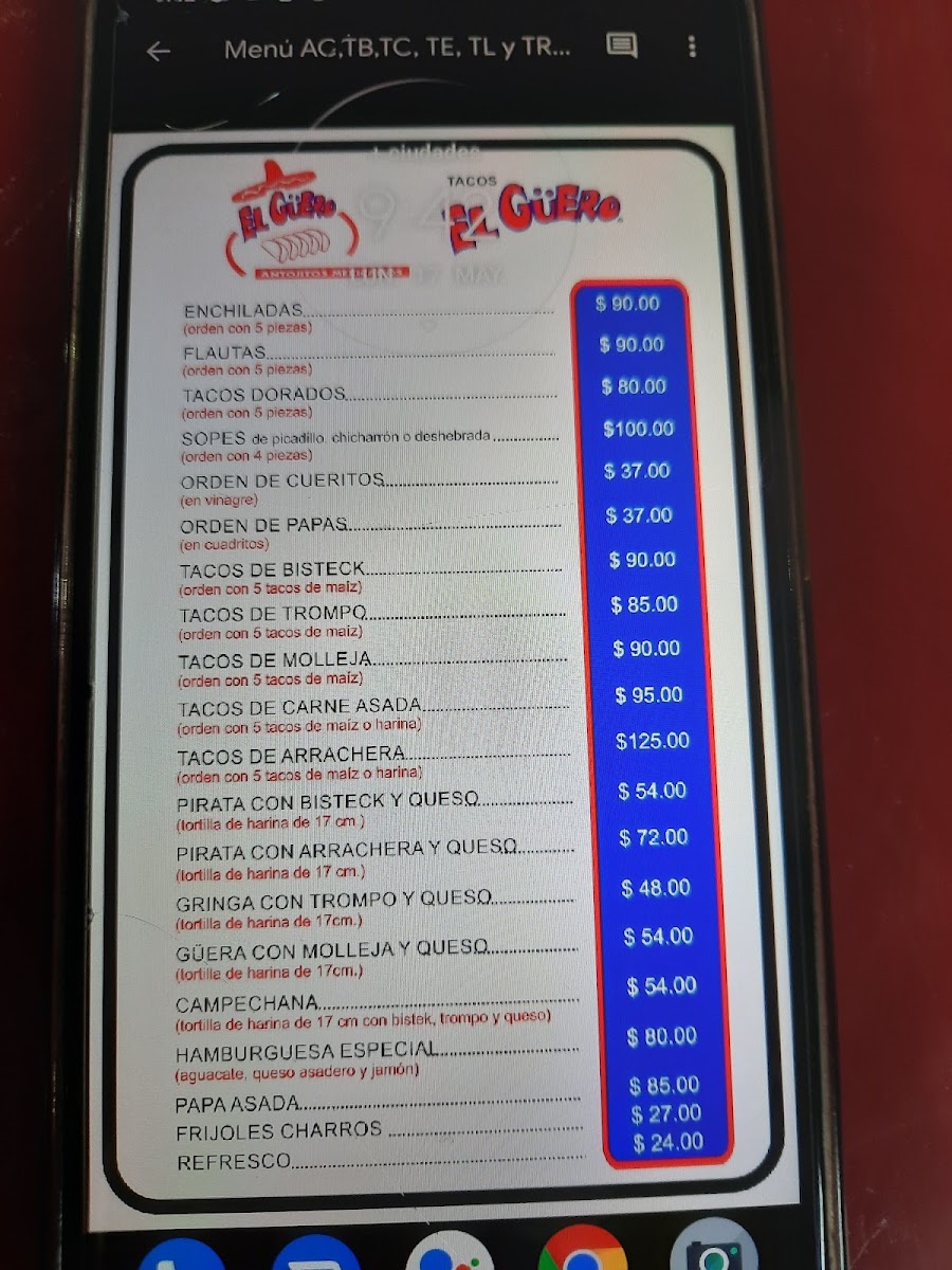 Tacos El Guero Contry Menu Photo 5