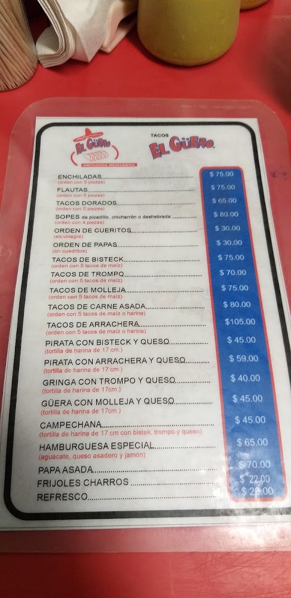 Tacos El Guero Contry Menu Photo 8