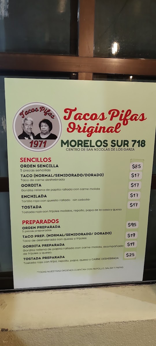 Tacos Pifas Original Menu Photo 7