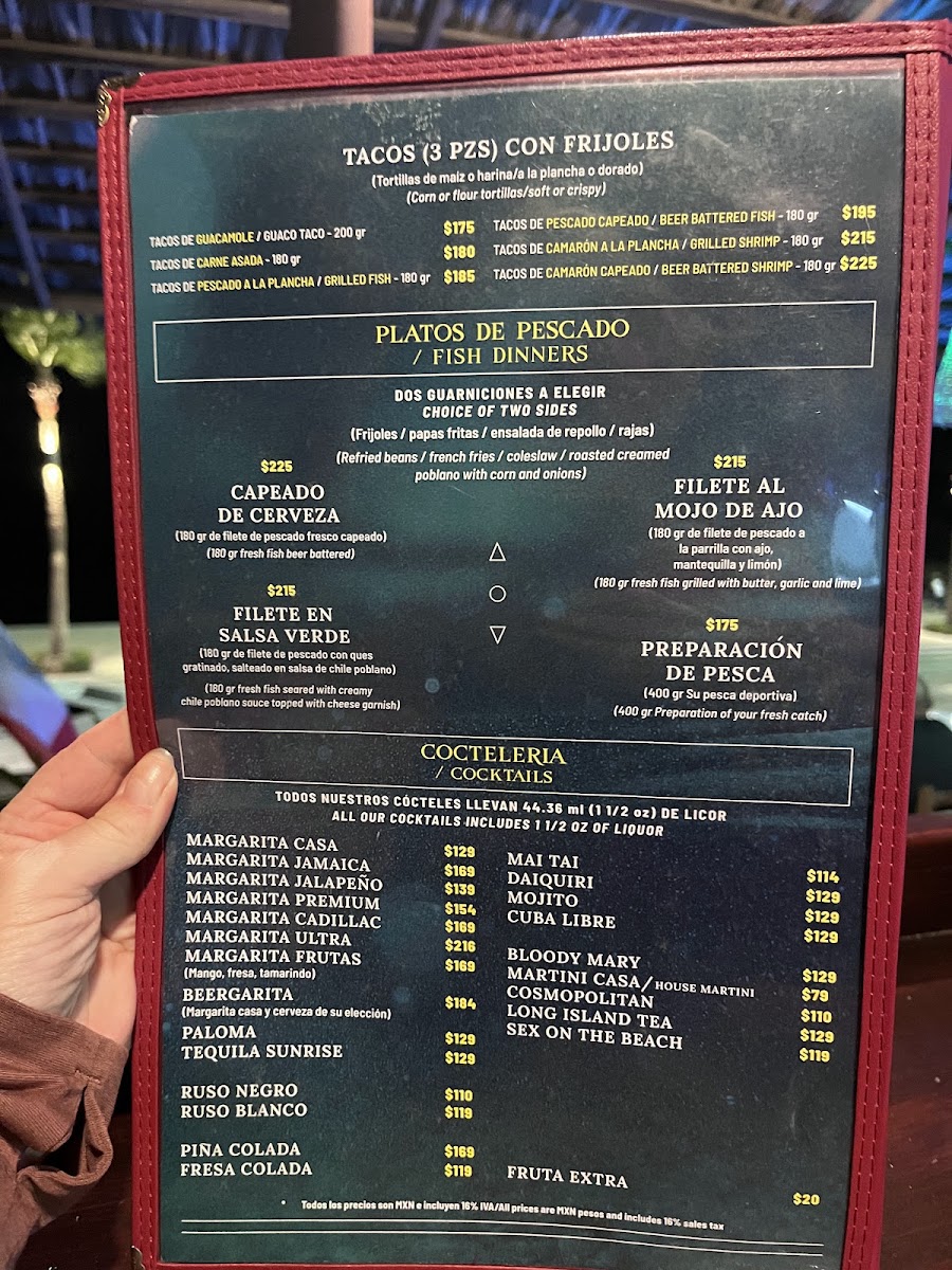 Tailhunter Restaurante Menu