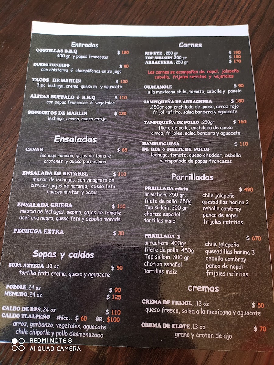 TajaL Menu
