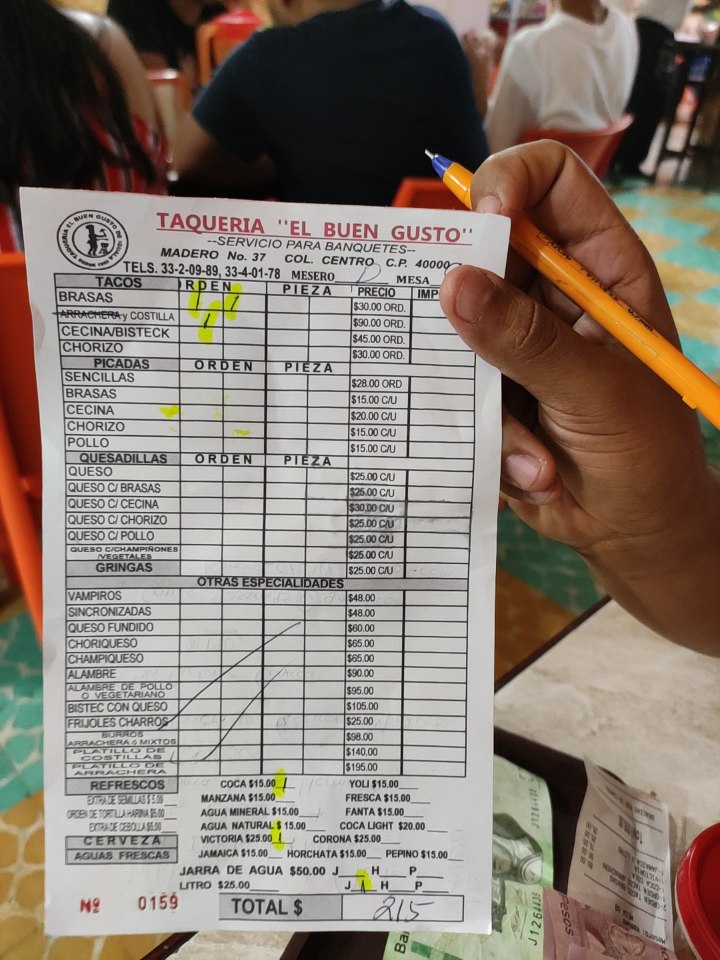 Taqueria El Buen Gusto Menu