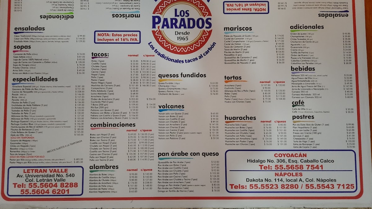 Taqueria Los Parados Universidad Menu Photo 6