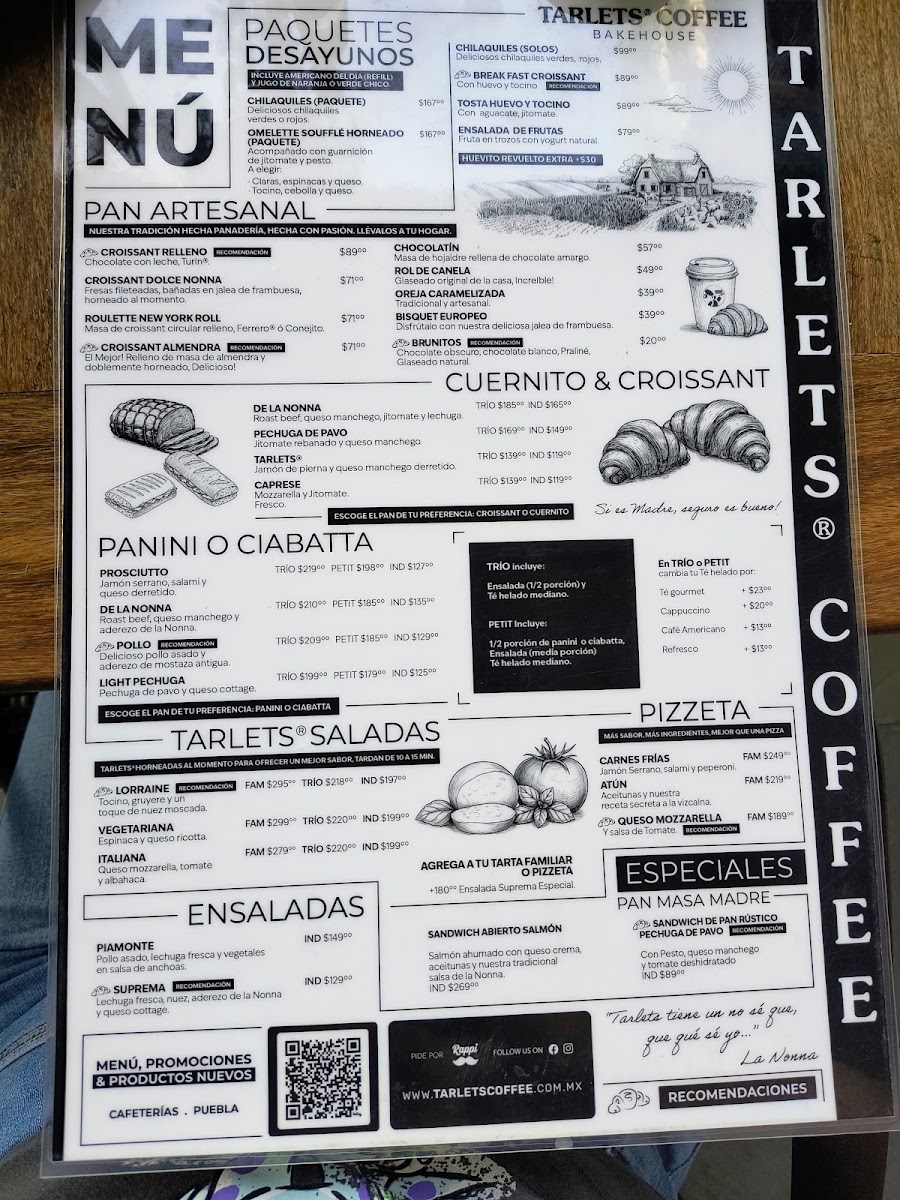 Tarlets Coffee Ánimas Menu