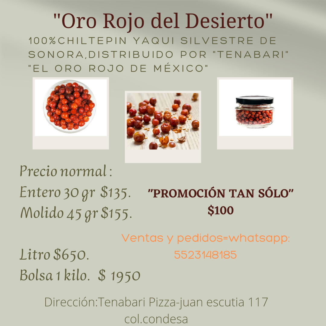 Tenabari Pizza Menu