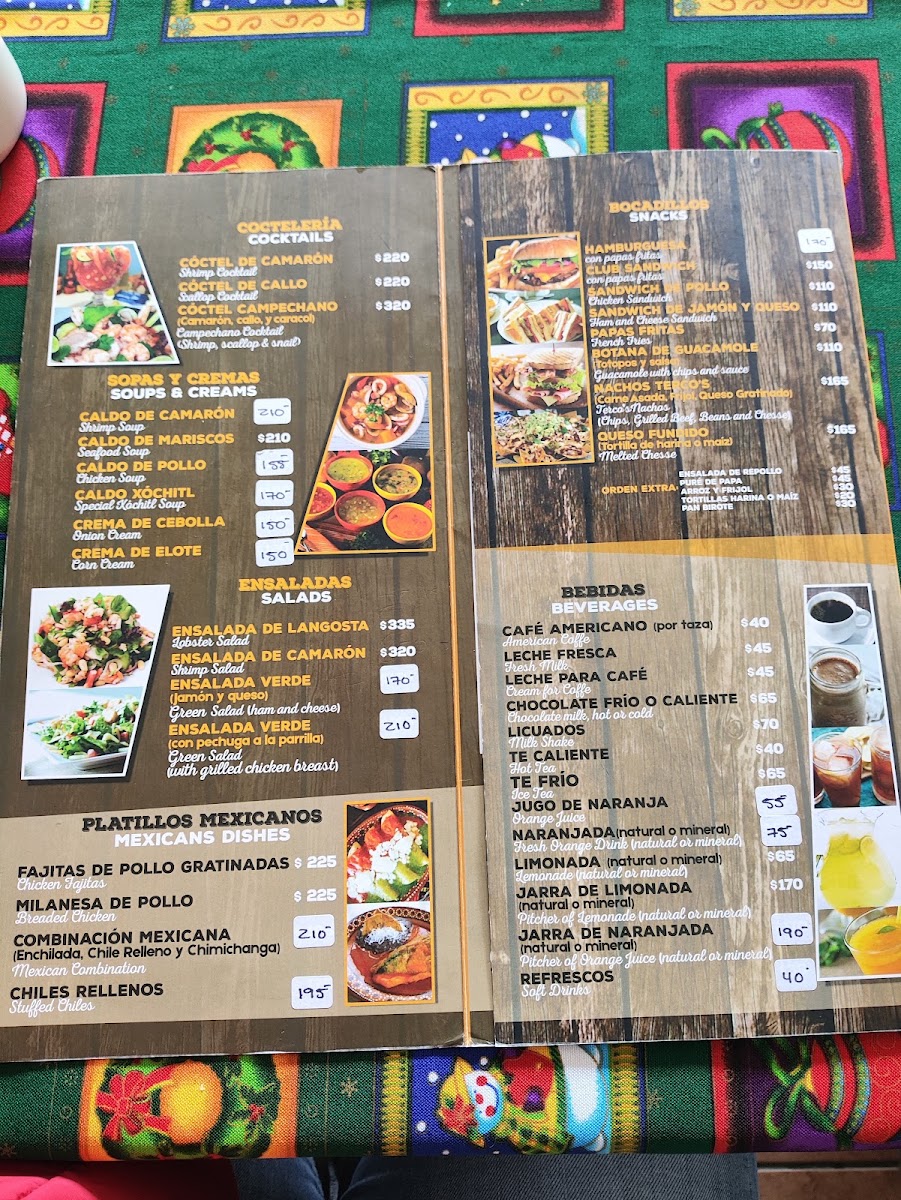 Tercos Pollitos Menu