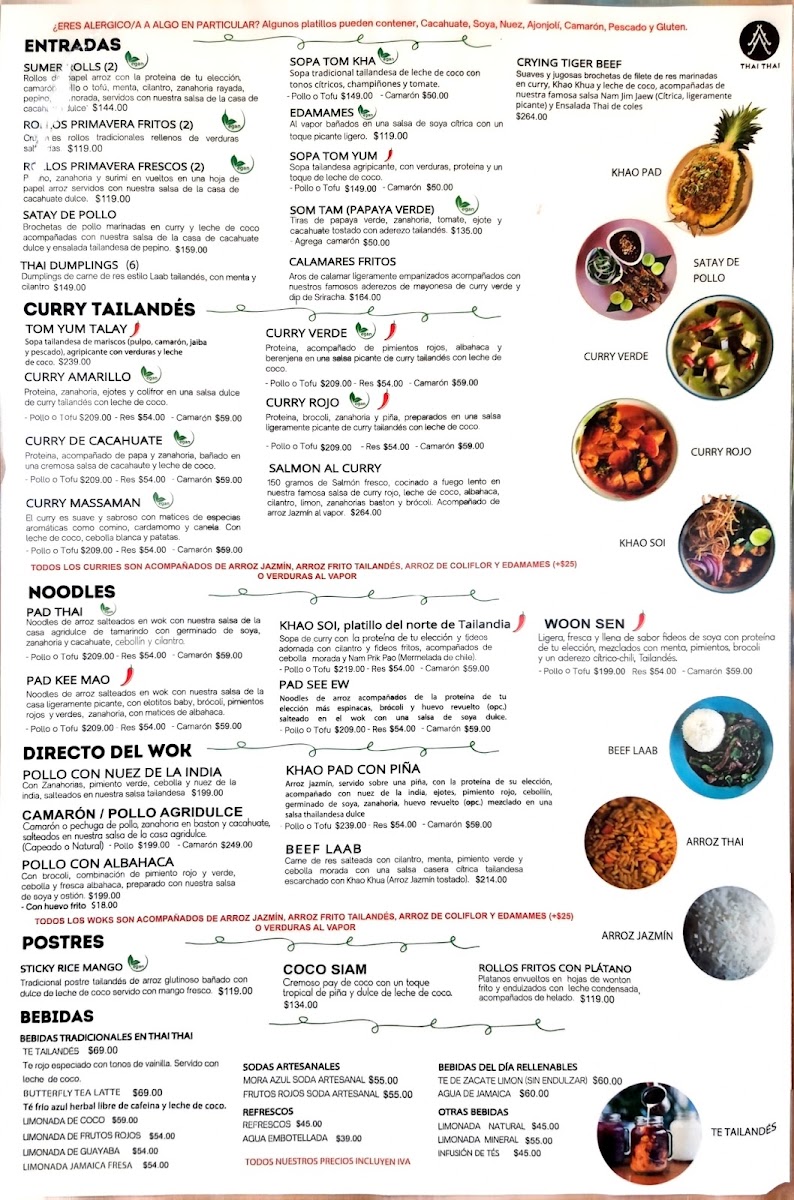 Thai Thai Menu