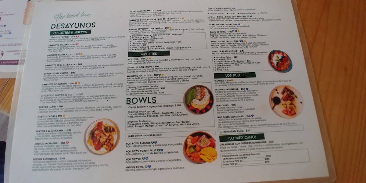 The Bowl Bar Menu Photo 5