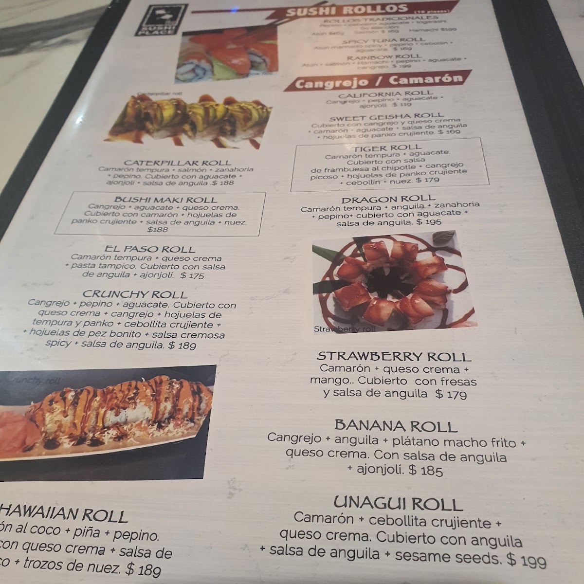 The Sushi Place Misiones Menu