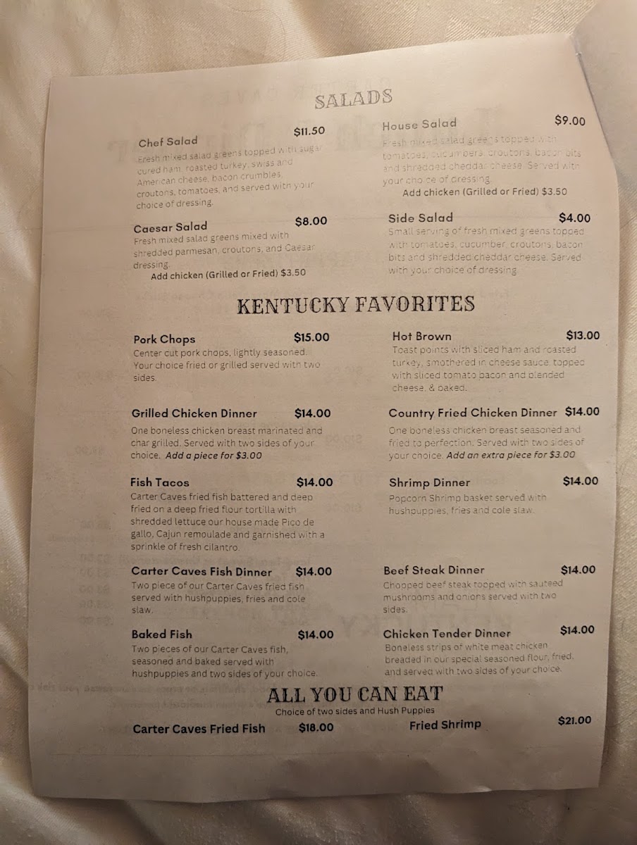 Tierney's Cavern Menu Photo 7