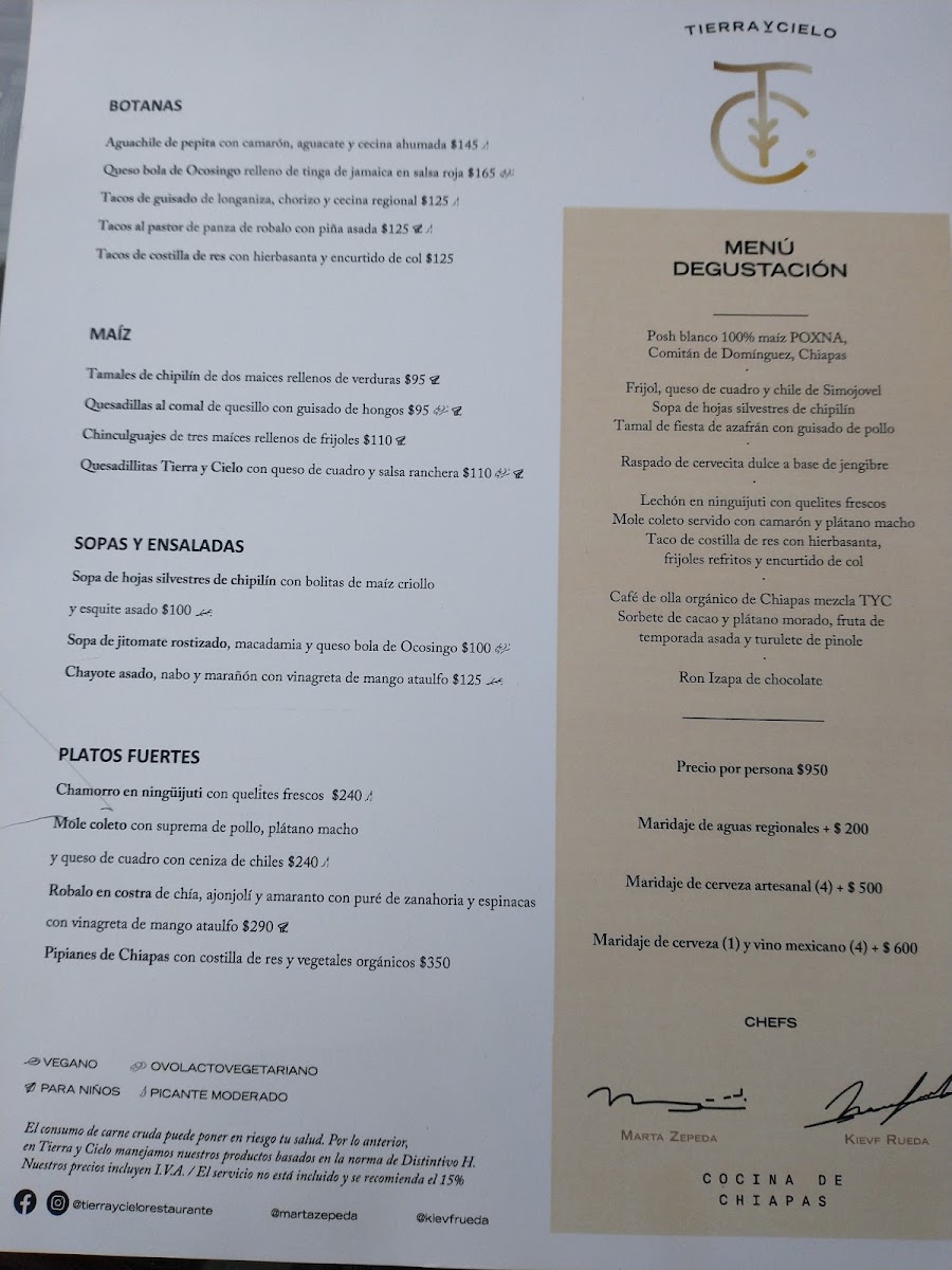 Tierra Y Cielo Restaurante Menu Photo 10