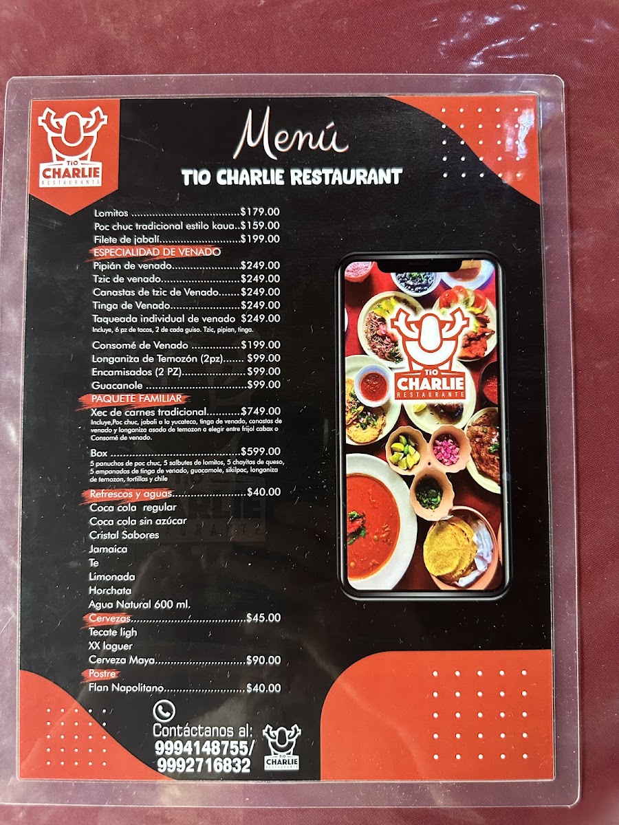 Tio Charlie Menu
