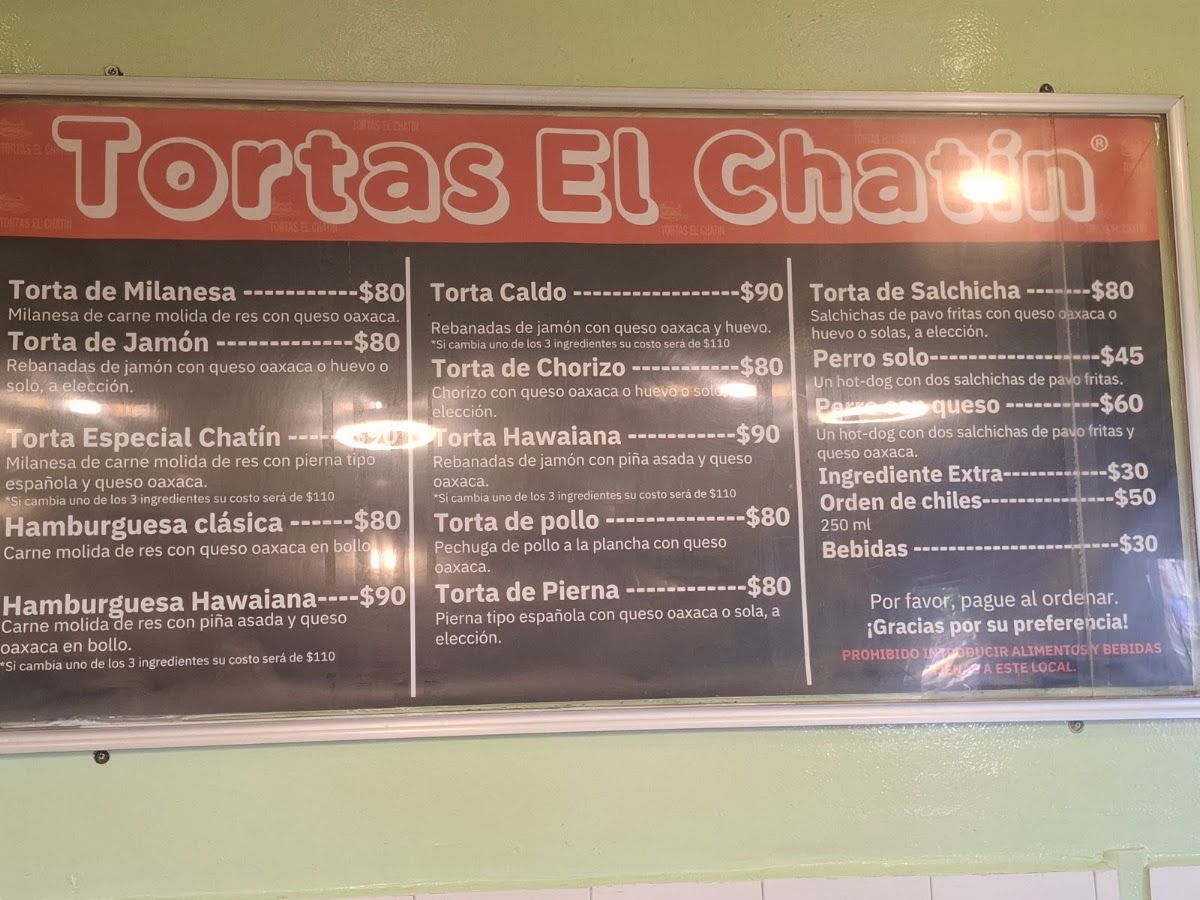 Tortas El Chatin Menu Photo 3