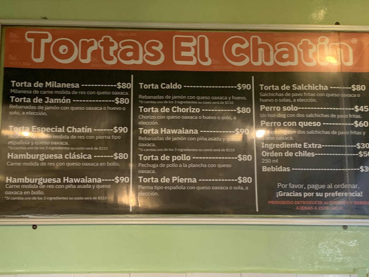 Tortas El Chatin Menu Photo 5