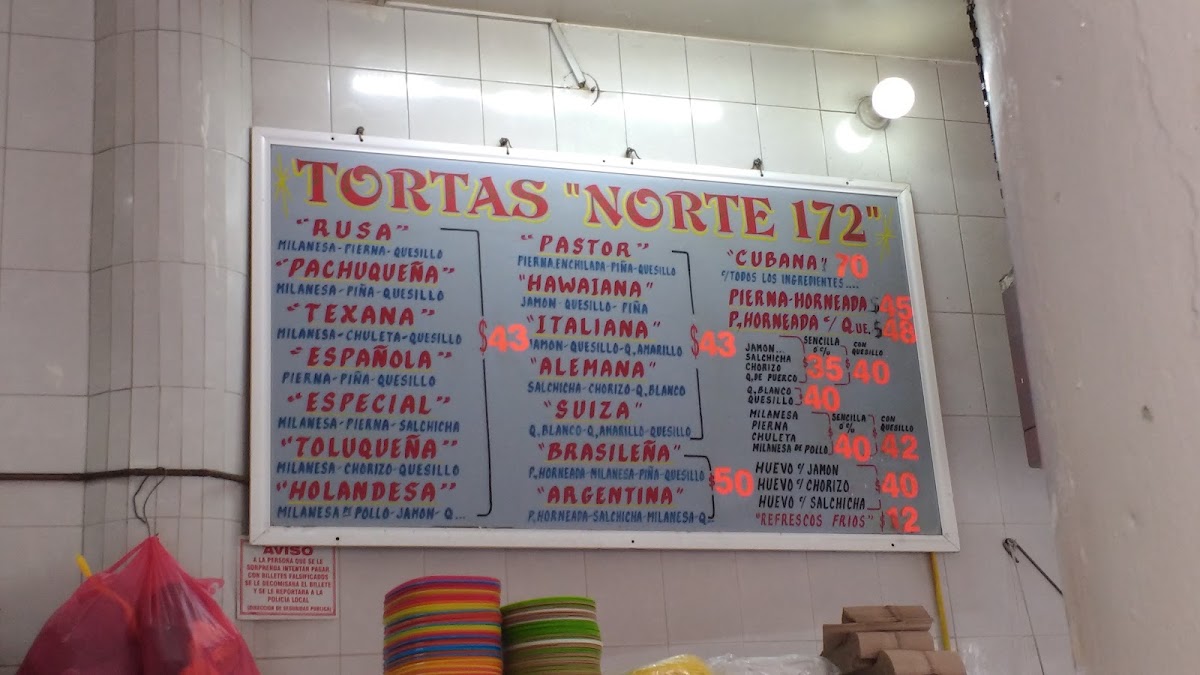 Tortas Gigantes Norte 172 Menu Photo 3