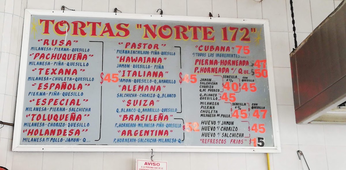 Tortas Gigantes Norte 172 Menu Photo 4