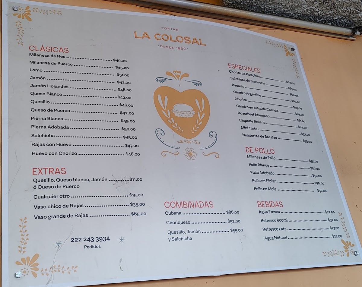 Tortas La Colosal Menu Photo 2