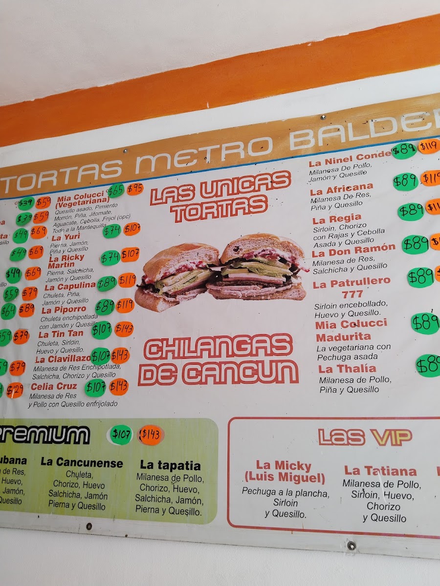 Tortas Metro Balderas Cancun Menu Photo 2