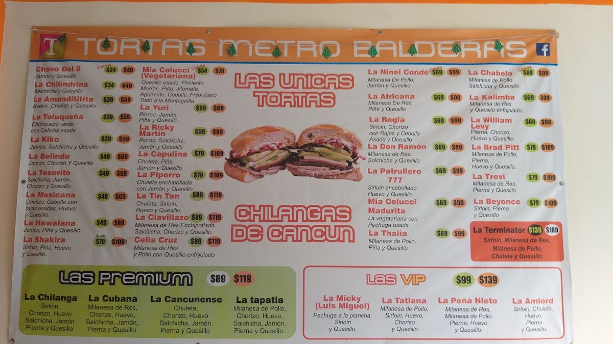 Tortas Metro Balderas Cancun Menu Photo 6