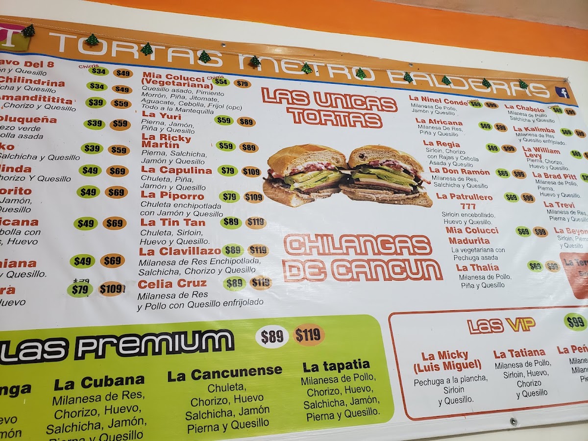 Tortas Metro Balderas Cancun Menu Photo 8