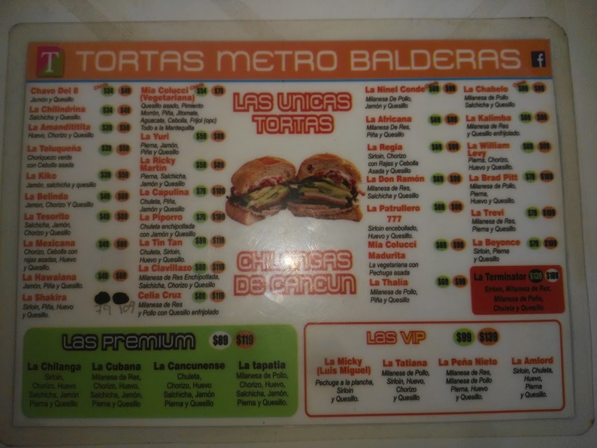 Tortas Metro Balderas Cancun Menu Photo 9