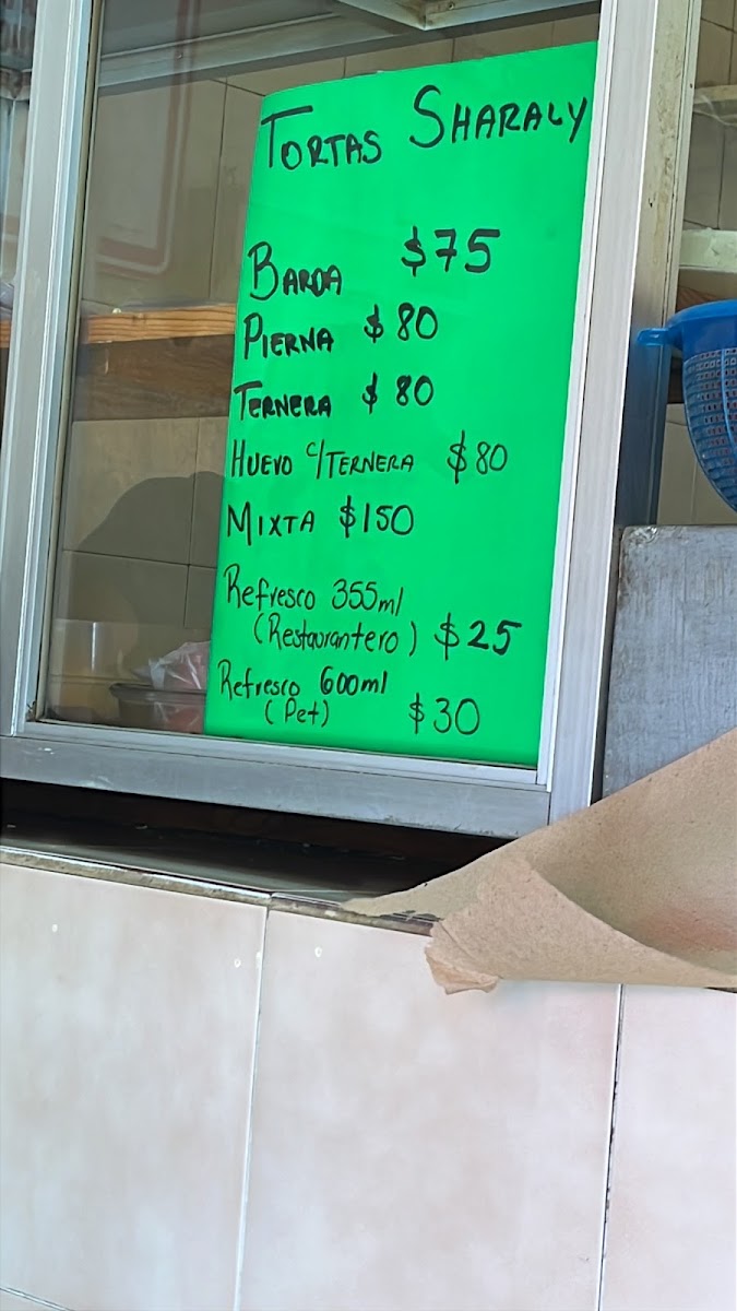Tortas Sharaly Menu