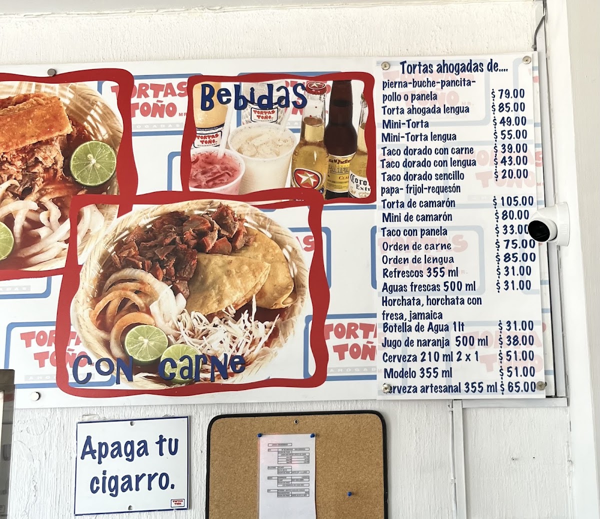 Tortas Tono Lomas Universidad Menu