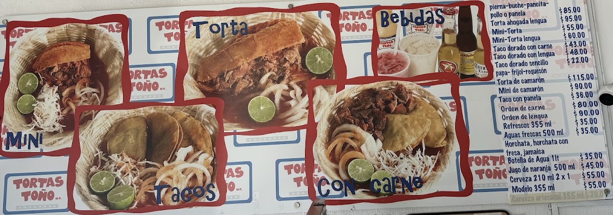 Tortas Tono Lomas Universidad Menu Photo 4