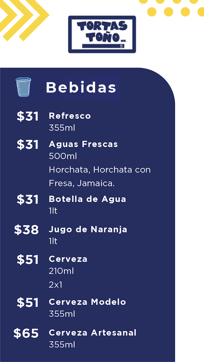 Tortas Tono Lomas Universidad Menu Photo 5