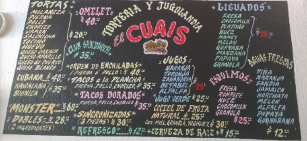 Torteria Y Jugeria 'el Cuais' Menu Photo 8