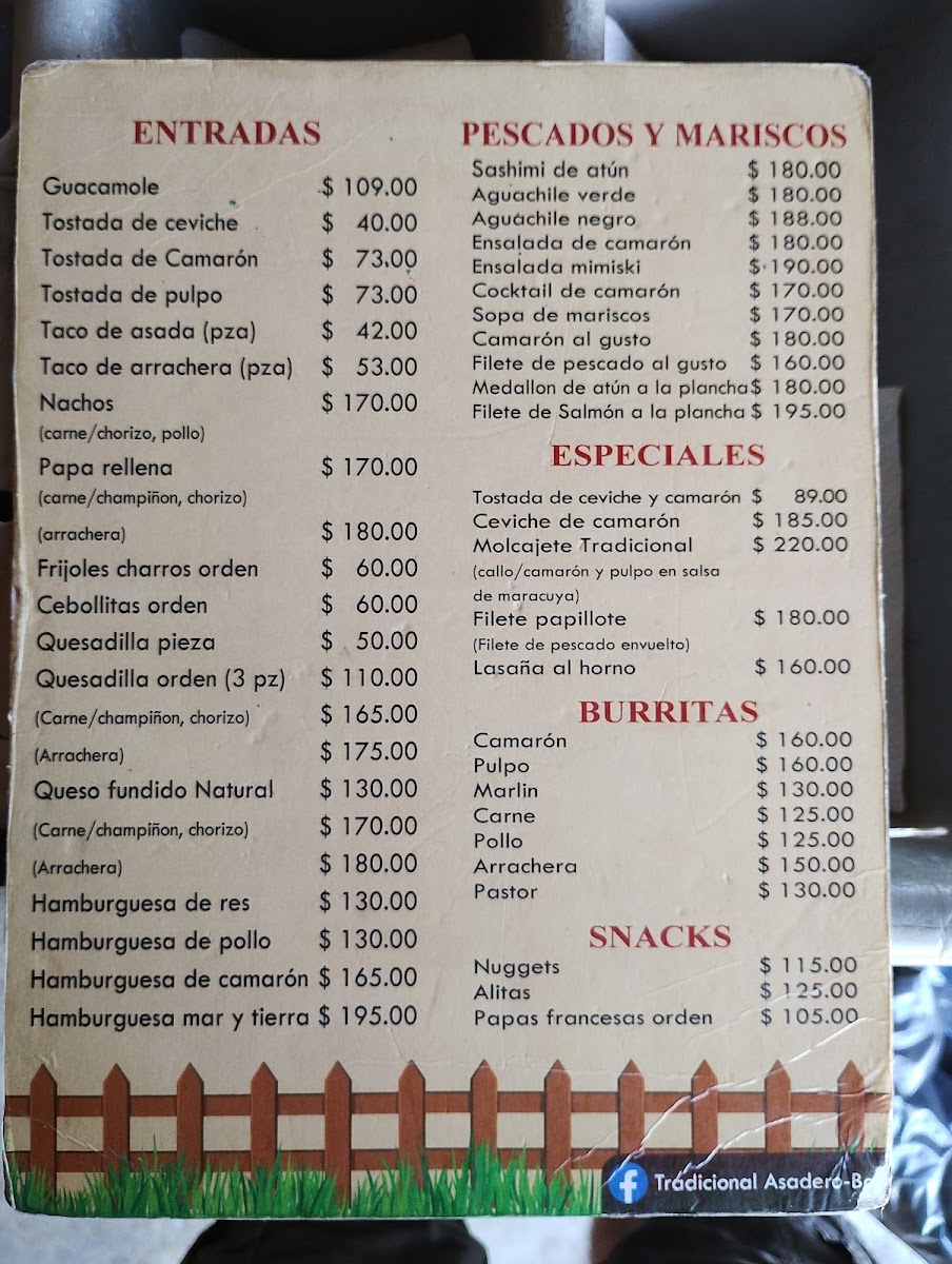 Tradicional Asadero Bar Menu Photo 5