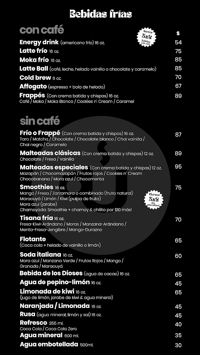 Ulala Cafe Menu