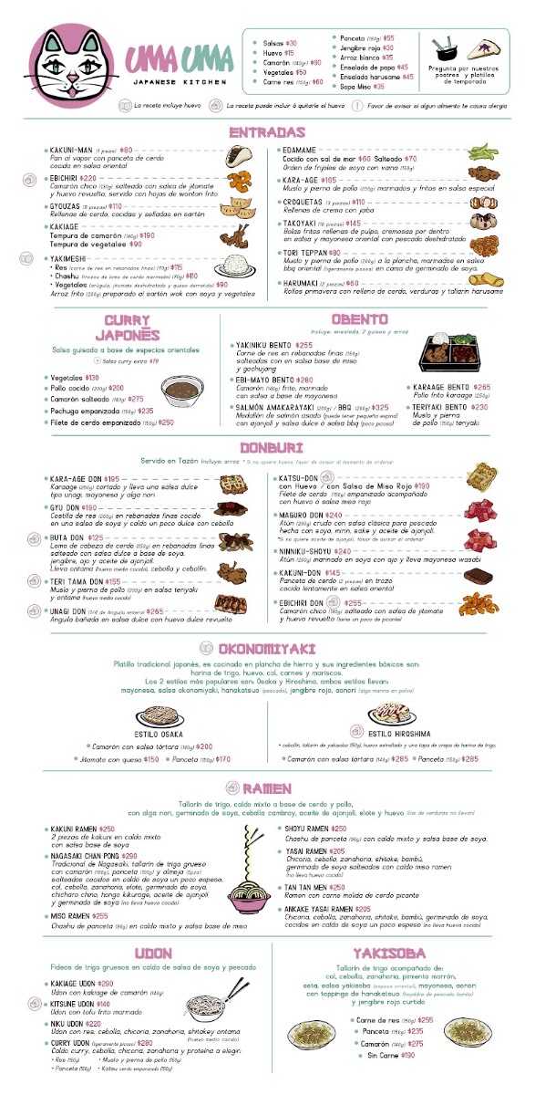 Uma Uma Japanese Kitchen Menu