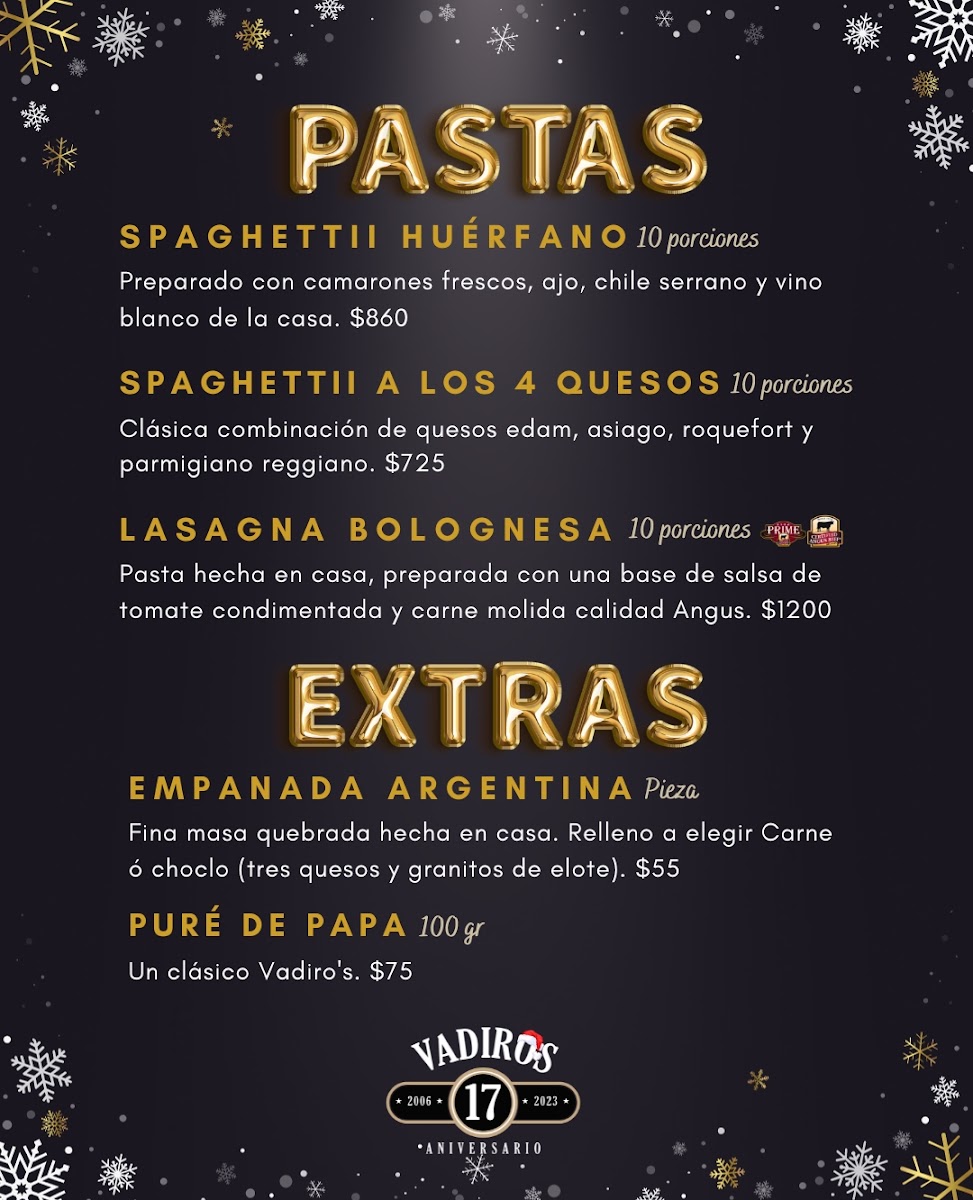 Vadiros Menu