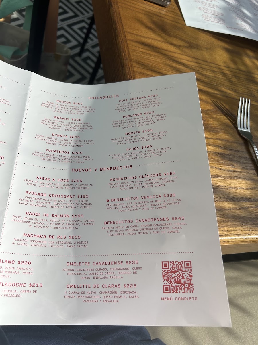 Venicia Restaurante Menu