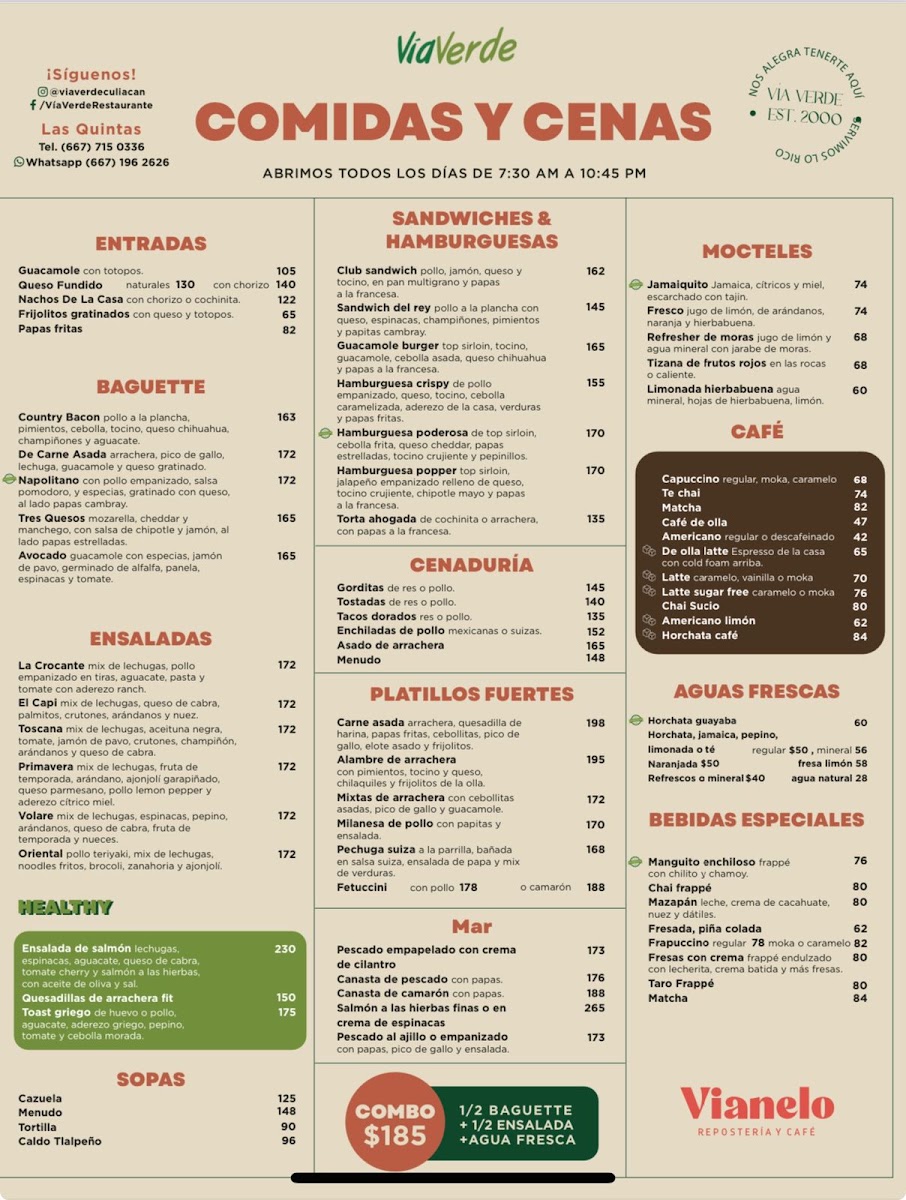 Vía Verde Menu