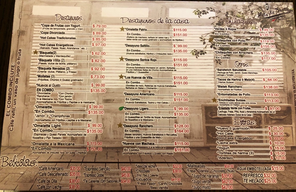 Villa De Saltillo Menu Photo 2