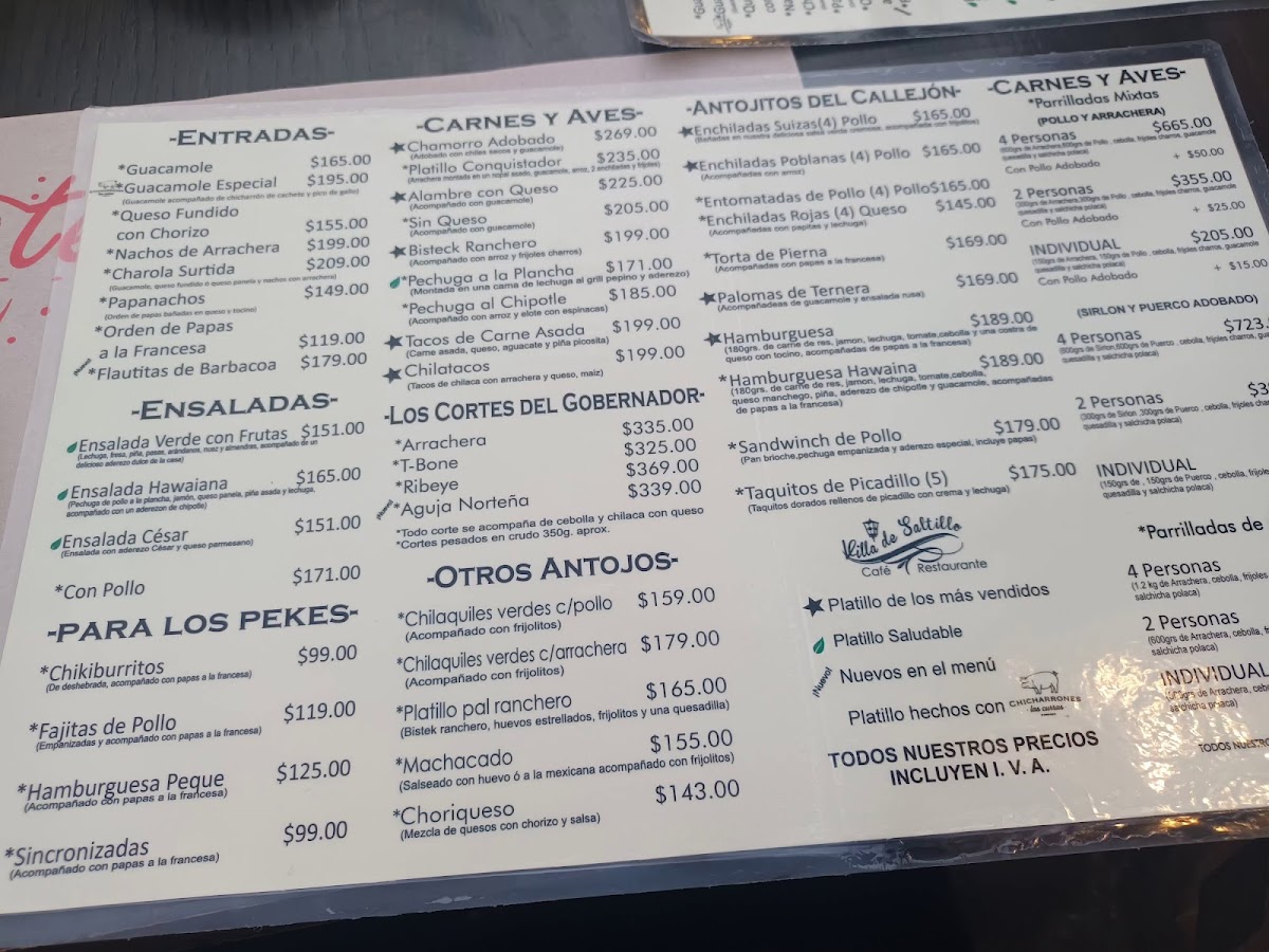 Villa De Saltillo Menu Photo 4