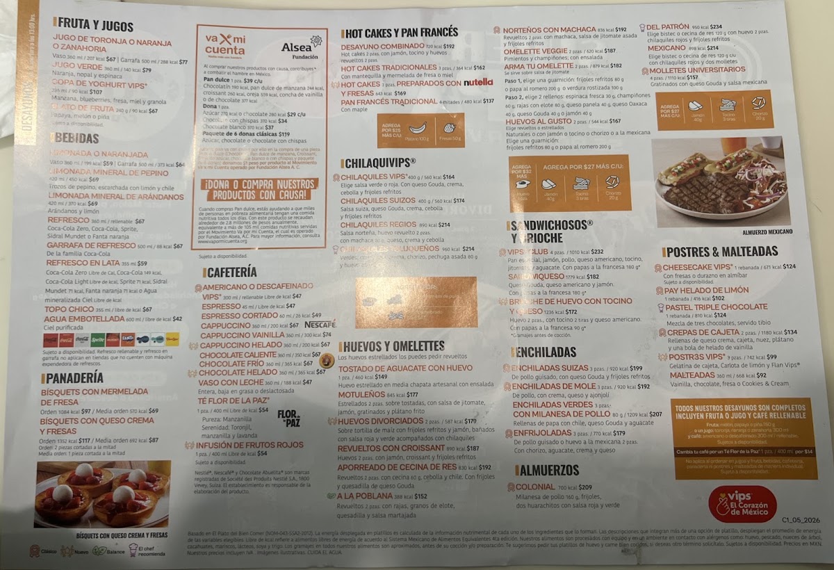 Vips Colon Menu