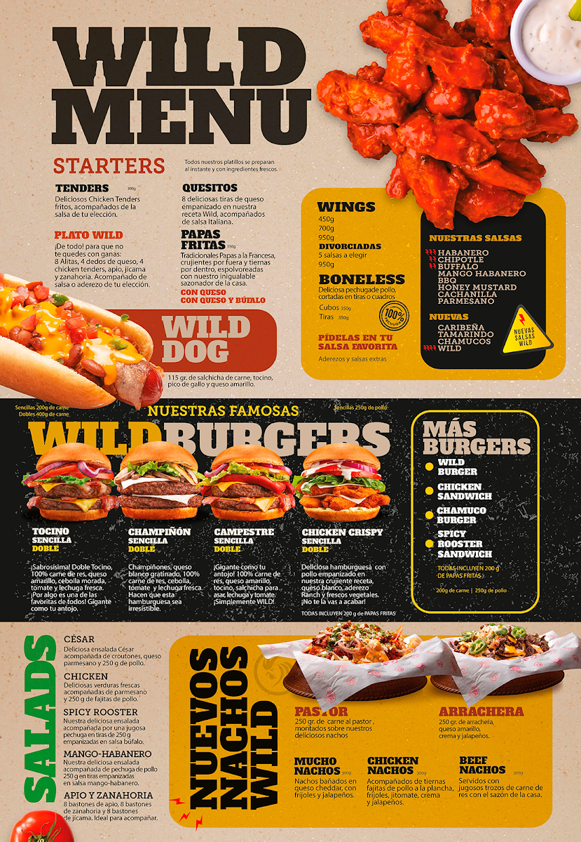 Wild Rooster Wing Bar Tijuana Menu