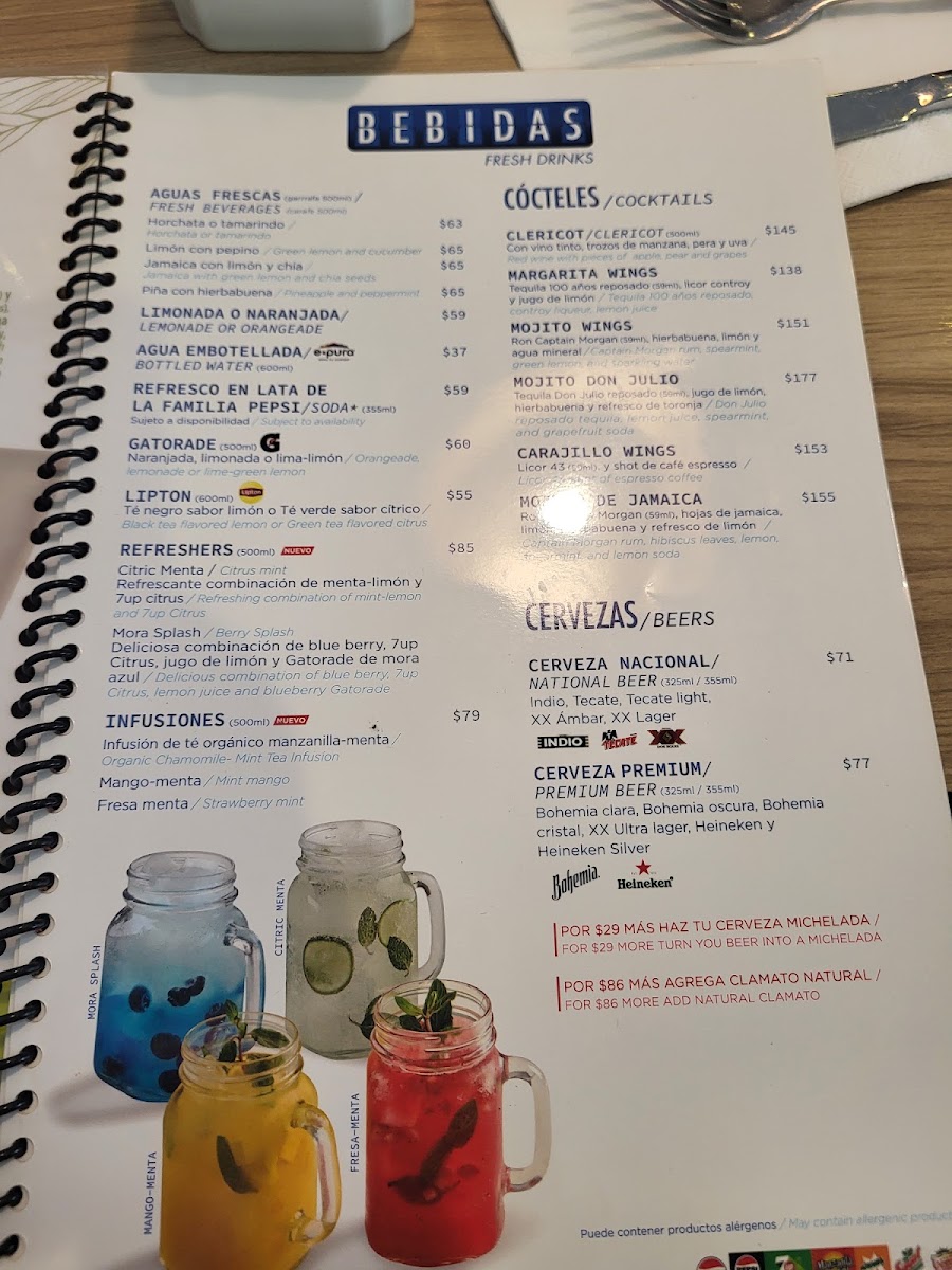 Wings Menu