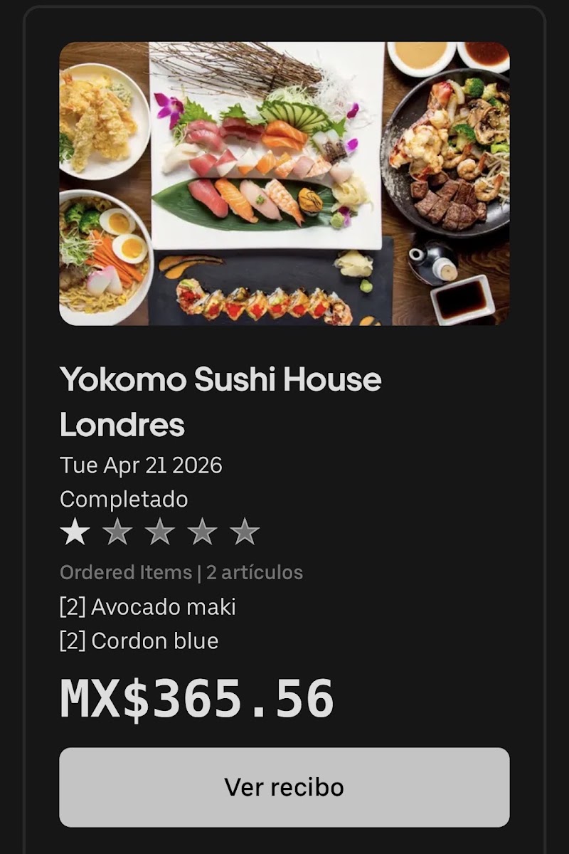 Yokomo Sushi House Menu
