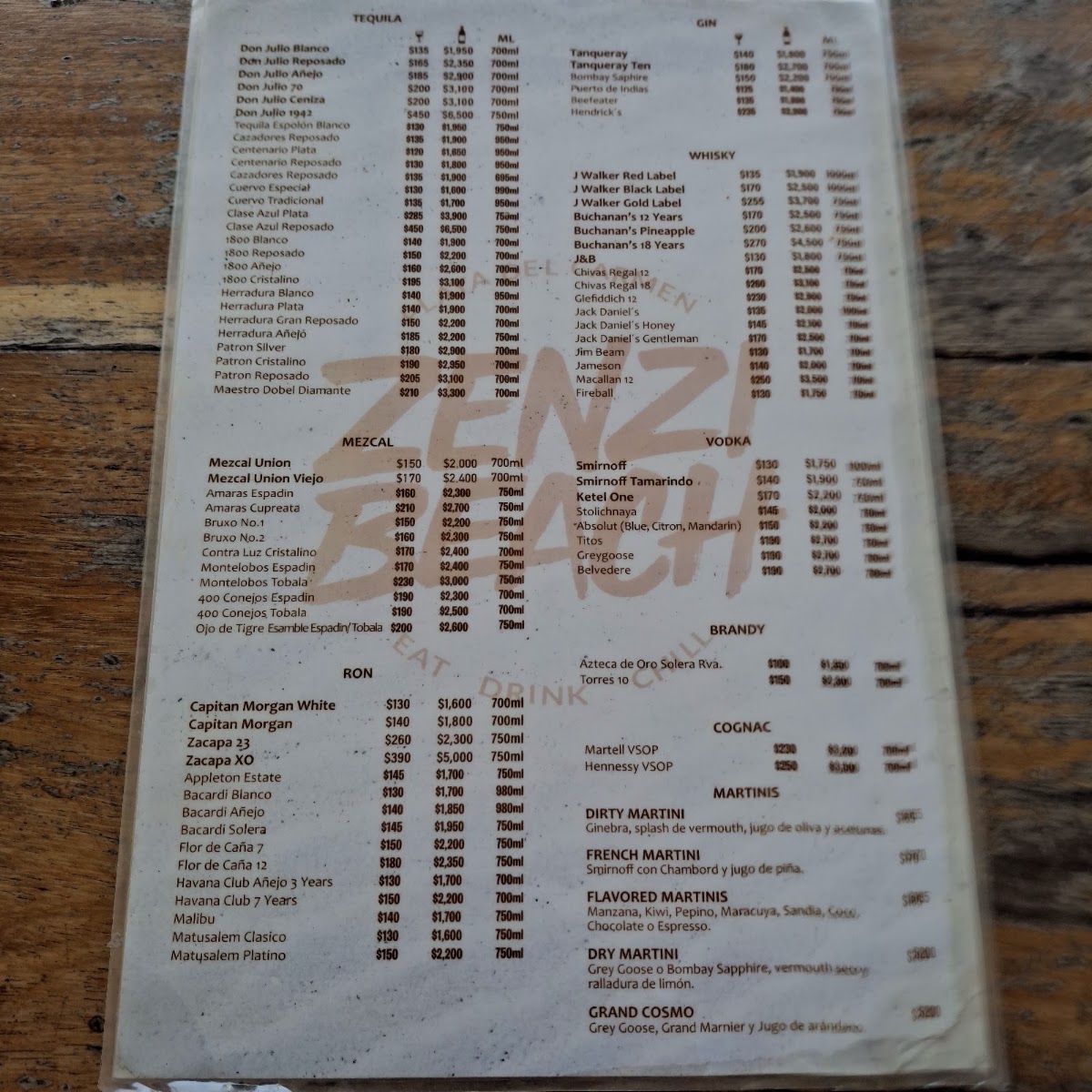 Zenzi Beach Menu Photo 3