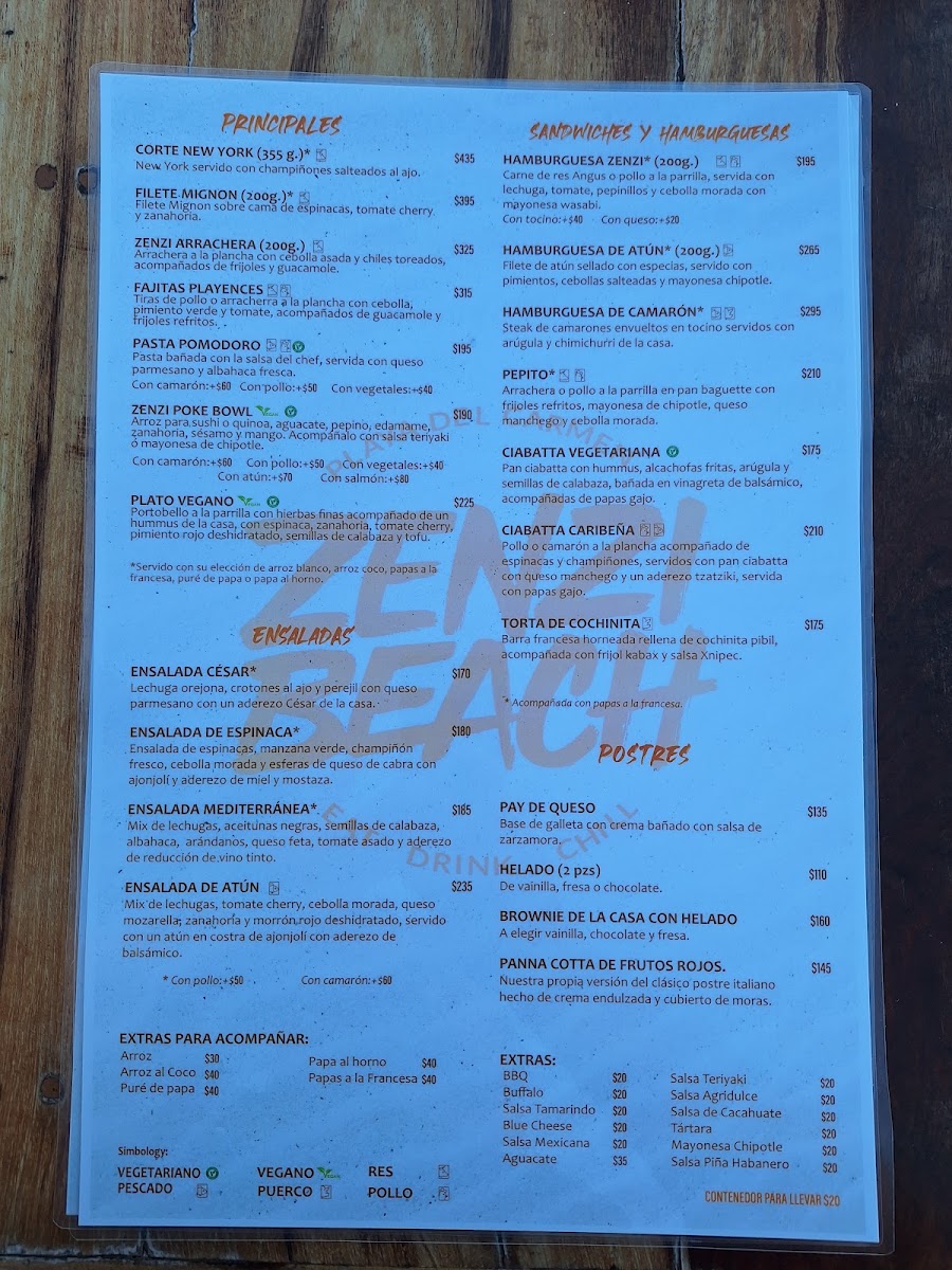 Zenzi Beach Menu Photo 4