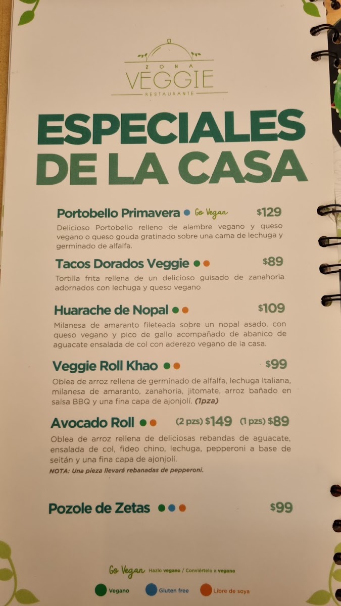 Zona Veggie Restaurante Menu Photo 5